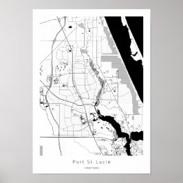 Port Saint Lucie Florida Modern Simple Karta Poster
