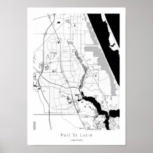 Port Saint Lucie Florida Modern Simple Karta Poster