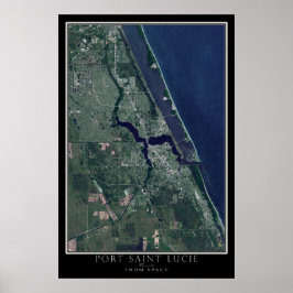 Port Saint Lucie Florida Satellite Poster Karta