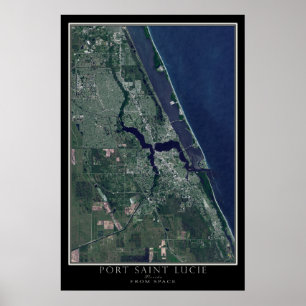 Port Saint Lucie Florida Satellite Poster Karta