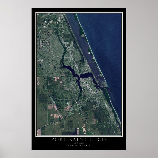 Port Saint Lucie Florida Satellite Poster Karta (Framsidan)