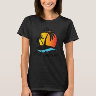 Port Salerno Florida Palmträd Semester Strand Trop T Shirt