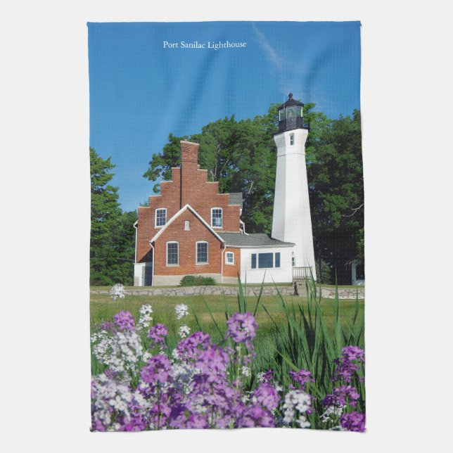 Port Sanilac Lighthouse kökshandduk (Vertikal)