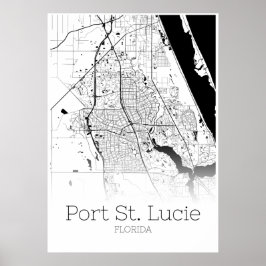 Port St. Lucie Karta - Florida - City Karta Poster