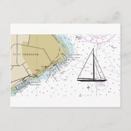 Port Townsend Sailing Nautical Chart Postcard Vykort
