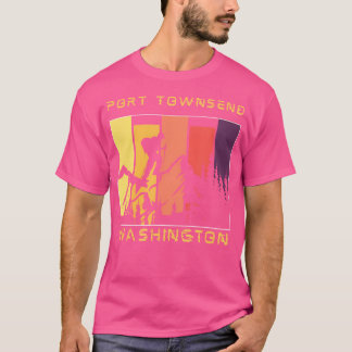 Port Townsend Wa Distressed Mountain Vandring Klät T Shirt