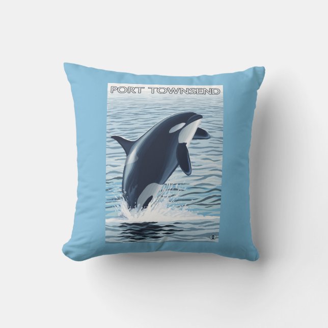 Port Townsend, WashingtonOrca banhoppning Kudde (Framsida)