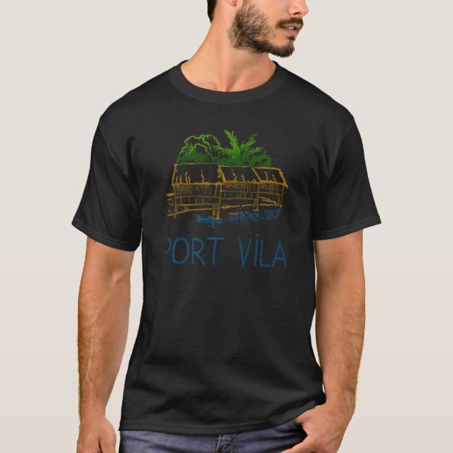 Port Vila City Vanuatu souvenir för manar kvinnor  T Shirt (Framsida)
