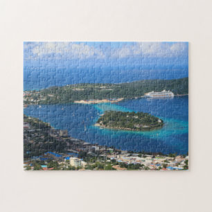 Port Vila, Vanuatu, från luft Pussel
