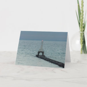 Port Washington Breakwater Light Greeting Card Kort
