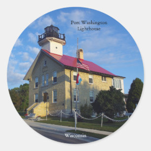 Port Washington Lighthouse-dekal Runt Klistermärke