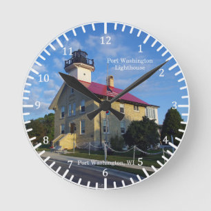 Port Washington Lighthouse-klocka Rund Klocka