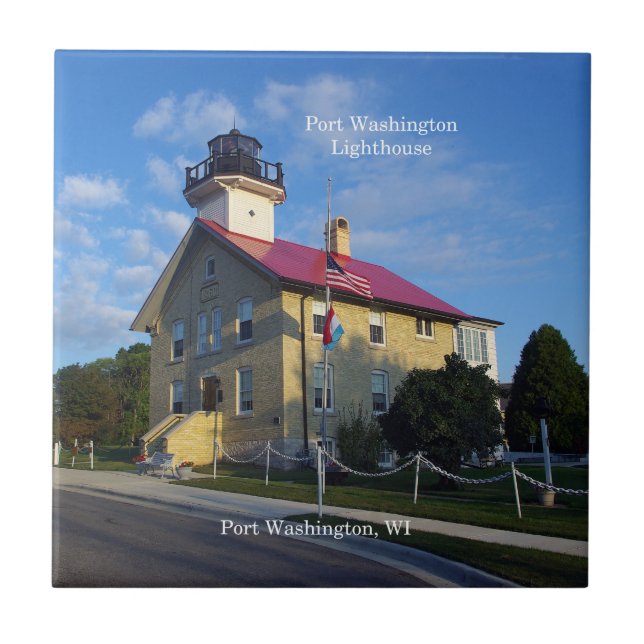 Port Washington Lighthouse-panel Kakelplatta (Framsidan)