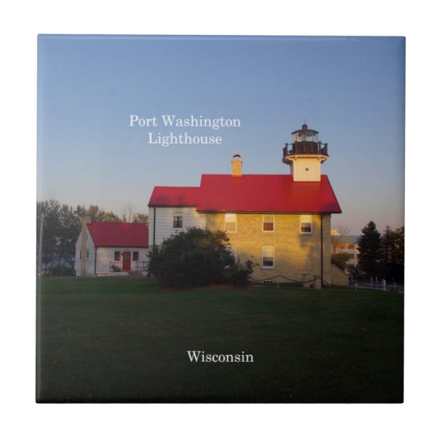Port Washington Lighthouse-panel Kakelplatta (Framsidan)