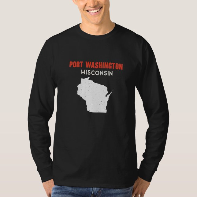 Port Washington USA State America Travel Montanan  T Shirt (Framsida)