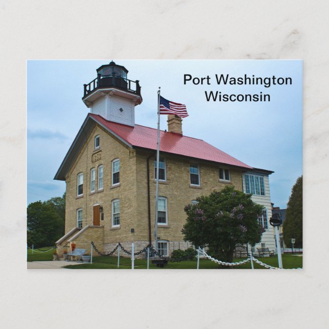 Port Washington Wisconsin fyr Vykort (Framsida)