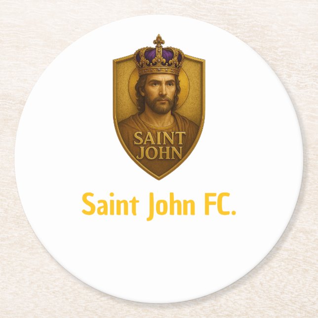 Porta-Copo Saint John FC. Underlägg Papper Rund (Framsidan)