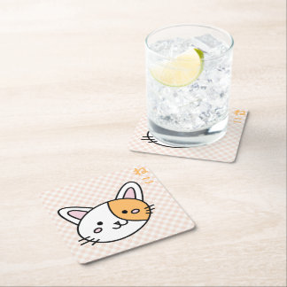 Porta copos gatinho laranja underlägg papper kvadrat