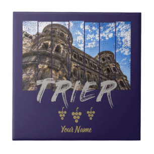 Porta Nigra i Trier vintage Moselle Souvenir Kakelplatta