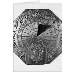 Portable Sundial, från Sierk Castle 1756 Hälsningskort