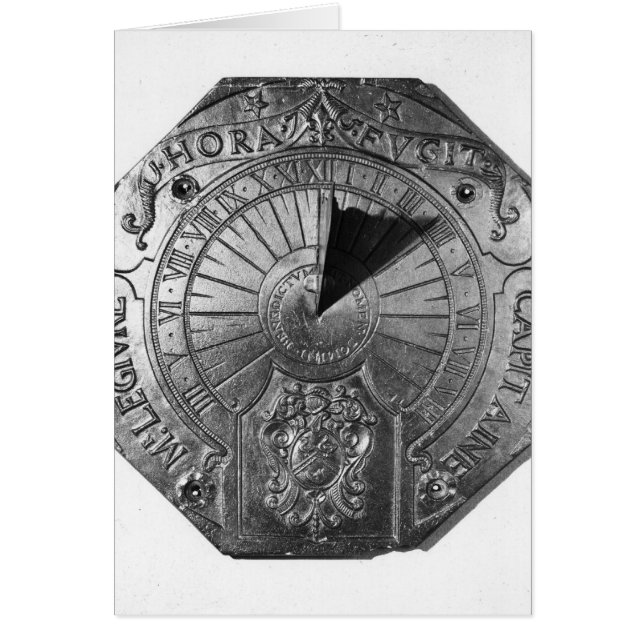Portable Sundial, från Sierk Castle 1756 Hälsningskort (Framsidan)