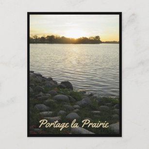 Portage La Prairie - Crescent Sjö Sunset 3 Vykort