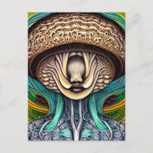 Portait of a Mushroom with Human Features