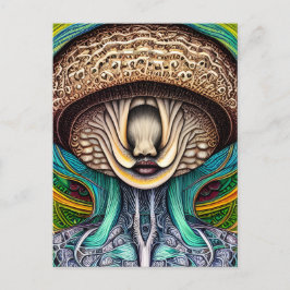 Portait of a Mushroom with Human Features Vykort