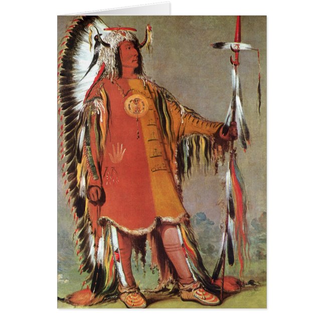Portait of Indian Chief Mato-Tope by George Catlin Hälsningskort (Framsidan)