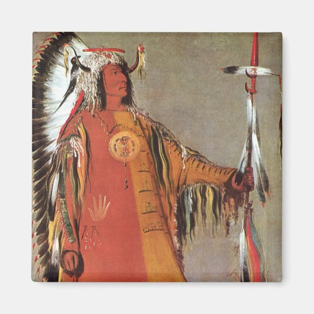 Portait of Indian Chief Mato-Tope by George Catlin Magnet (Framsidan)