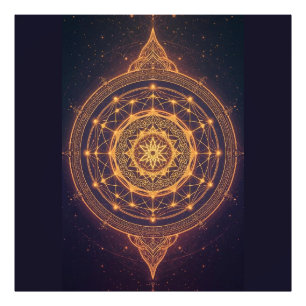Portal av det oändliga ljuset – En helig mandala Fototryck