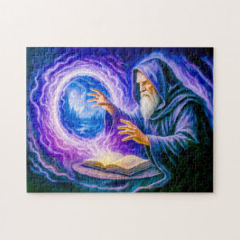 Portal-opening mage in oil painted fantasy pussel