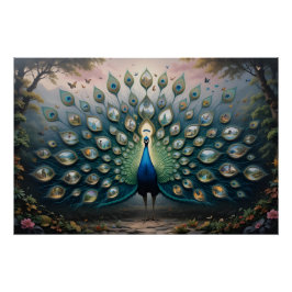 Portal Peacock Panorama Perfect Poster
