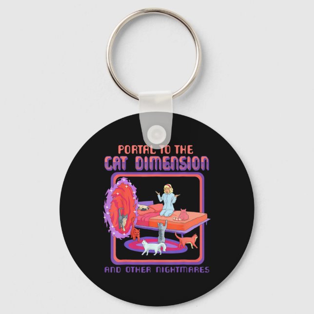 Portal till Kat Dimension-munnen Kitten Älskare Nyckelring (Framsida)