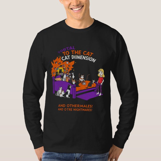 Portal to the Cat Dimension: Funny Chaos Cat Tee (Framsida)