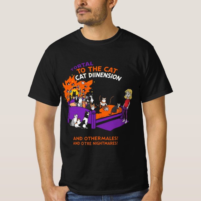 Portal to the Cat Dimension: Funny Chaos Cat Tee (Framsida)