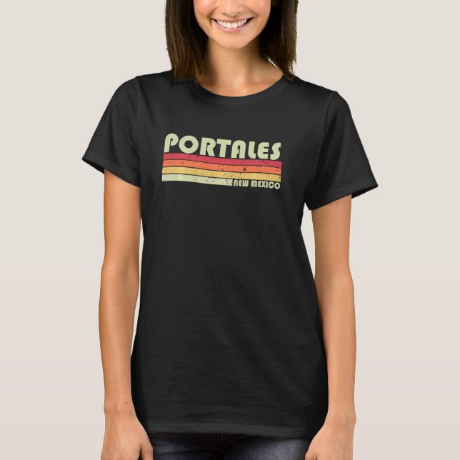 Portales Nm New mexico Funny City Home Roots Retr T Shirt (Framsida)