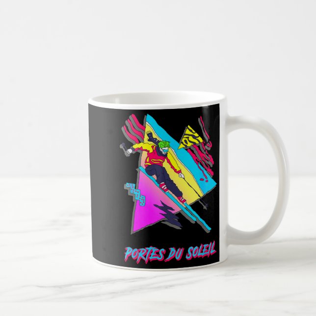 Portar av den levande solen retro skidåkning ski s kaffemugg (Höger)