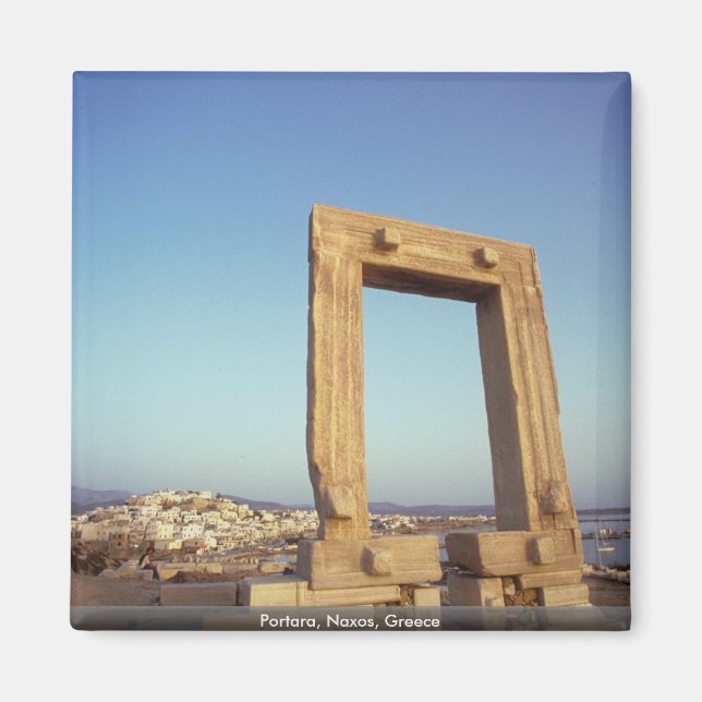 Portara, Naxos, Grekland Magnet (Framsidan)