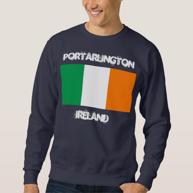 Portarlington, Irland med irländskt flagga Sweatshirt (Framsida)