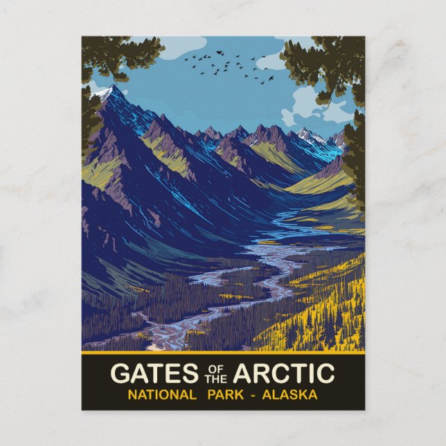 Portarna till Arktis, Alaska, Resa Vykort (Framsida)