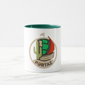 PortAZ logotyp 2-design på mugg