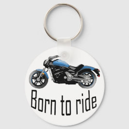 Porte-clé "Born to ride", moto bleue Nyckelring