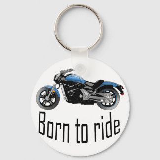Porte-clé "Born to ride", moto bleue Nyckelring