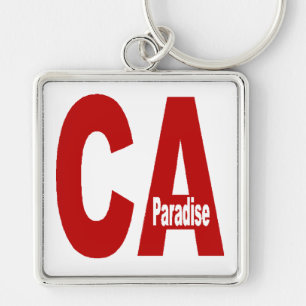 Porte-clé grand carré Premium CANADA Paradise Fyrkantig Silverfärgad Nyckelring