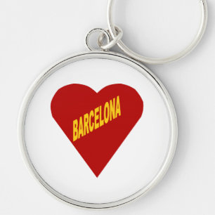 Porte clé rond Premium BARCELONA Rund Silverfärgad Nyckelring
