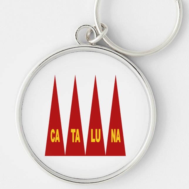 Porte clé rond Premium CATALUNA Rund Silverfärgad Nyckelring (Framsidan)