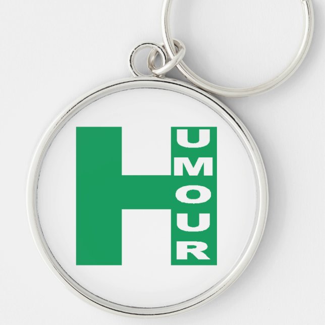 Porte-clé rond Premium HUMOR Rund Silverfärgad Nyckelring (Framsidan)