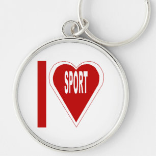 Porte clé Rond Premium I KÄRLEK SPORT Rund Silverfärgad Nyckelring