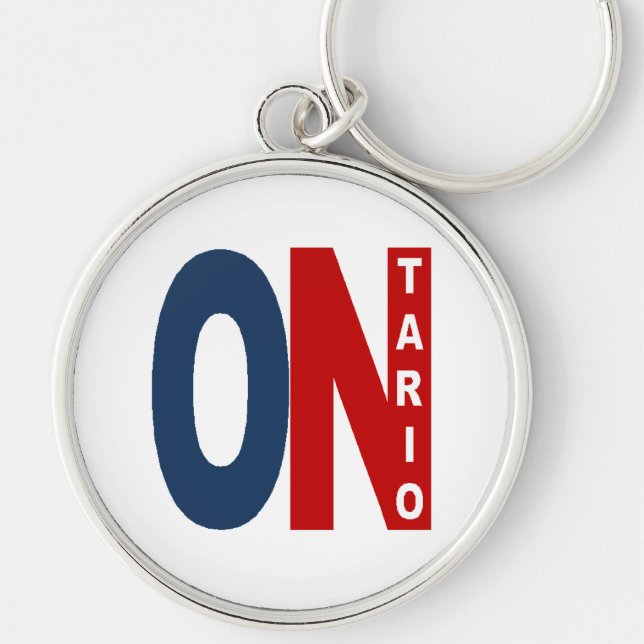 Porte clé rond Premium ONTARIO Rund Silverfärgad Nyckelring (Framsidan)